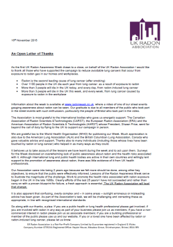 Open Letter from Chairman